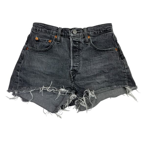 Levi's 501 High Rise Button Fly jean shorts gray - 25 - Picture 1 of 10
